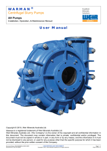 Warman AH Pumps: Installation, Operation & Maintenance User Manual