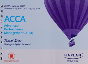 ACCA Advanced Performance Management (APM) Pocket Notes | Kaplan Study Guide