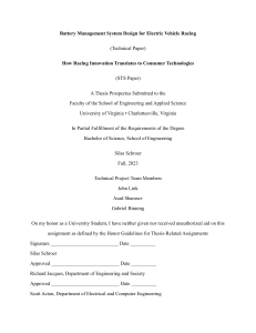 Battery Management System Design for EV Racing & Consumer Tech Thesis