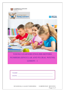 Young Learners English: Singular & Plural Nouns Lesson 1