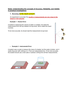 Accuracy, Reliability, Validity in Science Investigations: A Guide