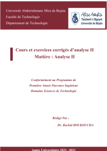 Cours BOUKOUCHA Rachid Cours et Exercices Corrigés d’Analyse II