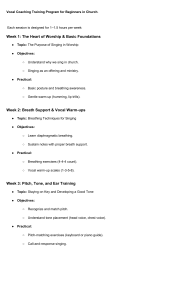 Vocal Coaching Training Program for Church Beginners