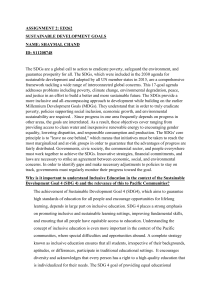 Sustainable Development Goals: Inclusive Education & Early Childhood