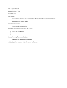 Jobs Movie Reflection: Operations & Technology Management Course