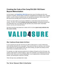 Cracking the Code of the CompTIA 220-1102 Exam: Beyond Memorization