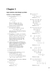 Linear Equations Solutions Manual: Algebra Chapter 1 Exercises