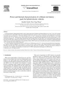Li-ion Battery Pack Power & Thermal Characterization for HEVs