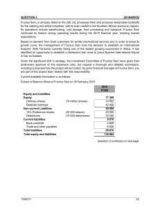 Fructus Sem WACC Calculation & Financing Strategy Case Study