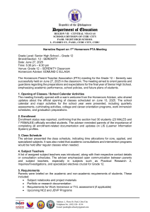 Pasil Night High School Grade 12 PTA Meeting Report 2025
