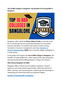 Top 10 BBA Colleges in Bangalore: Benefits & Career Opportunities