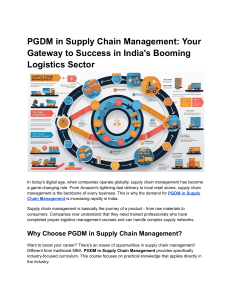 PGDM Supply Chain Management: Success in India's Logistics Sector