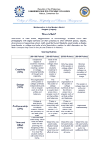 Mathematics in the Modern World Project: Where Is Math? Rubric