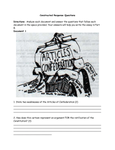 Articles of Confederation Weaknesses: Cartoon Analysis Questions