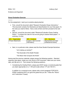 ENGL 1101 Essay Evaluation Exercise: Rubric & Argument Analysis