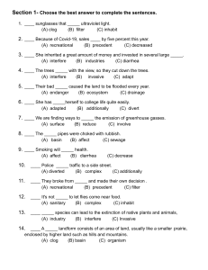 English Vocabulary & Reading Comprehension Quiz: Environmental Themes