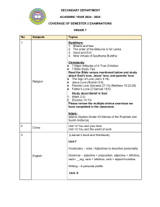 Grade 7 Semester 2 Exam Coverage 2024-2025 - Secondary Department