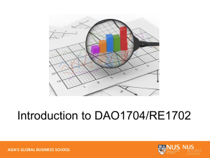 DAO1704/RE1702 Course Introduction: Business Analytics & Decision Making