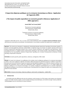 Impact des d&eacute;penses publiques sur la croissance &eacute;conomique au Maroc : Approche ARDL