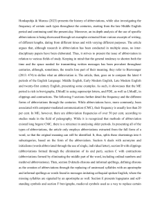 History & Frequency of English Abbreviations: A Linguistic Study