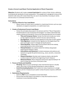 Concert Lead Sheet Assignment: Music Preparation & Notation Guide
