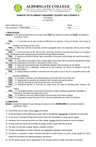 Community Engagement, Solidarity & Citizenship 12 Summative Test