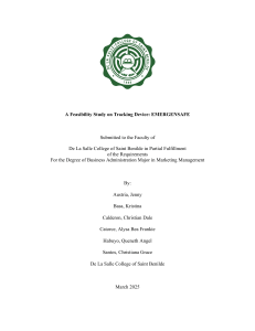 Emergensafe Tracking Device Feasibility Study: Marketing Management