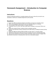 Computer Science Homework: Hardware, Software, Networks, Security