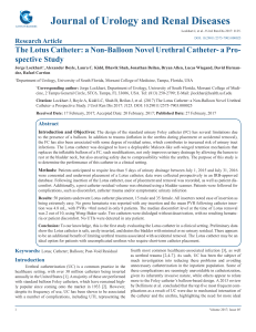 Lotus Catheter: A Novel Non-Balloon Urethral Catheter Study