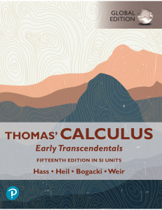 Thomas' Calculus: Early Transcendentals - 15th Edition SI Units