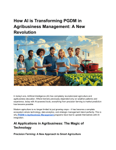 AI in Agribusiness PGDM: Revolutionizing Management & Careers