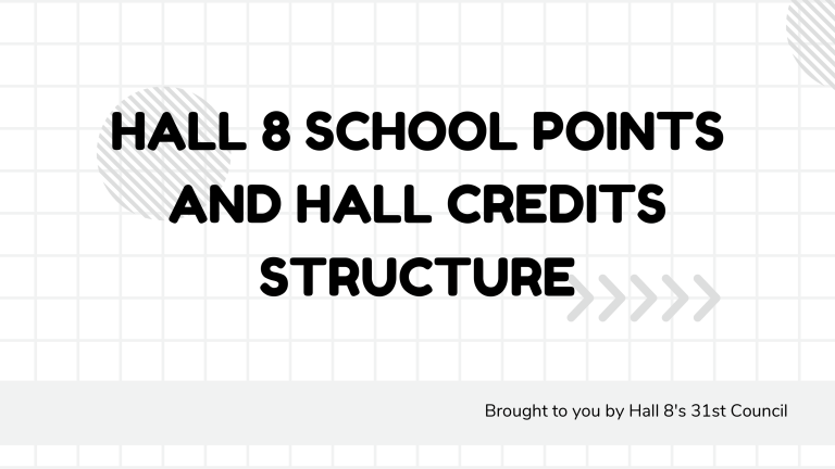 Hall 8 School Points & Hall Credits Structure | NTU Residential Guide