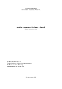Analiza gospodarskih gibanj v Avstriji