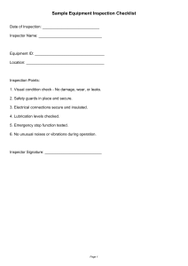 Sample Equipment Inspection Checklist for Safety & Maintenance