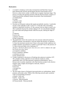 Biochemistry Quiz: Proteins, Enzymes, Metabolism & Macromolecules