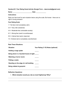 Fear Rating Scale Activity: Understand Your Emotions & Psychology