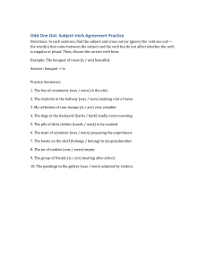 Subject-Verb Agreement Practice Worksheet | Odd One Out Grammar