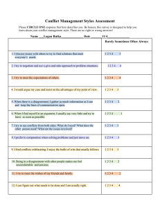 Conflict Management Styles Assessment: Identify Your Conflict Style