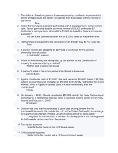 Partnership Taxation Quiz: Subchapter K Concepts & Calculations