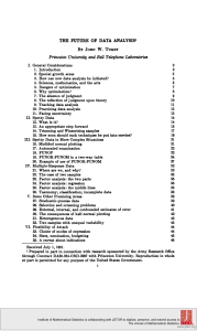 The Future of Data Analysis by John W. Tukey - Statistical Research