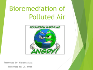 Bioremediation of Air Pollution: Biofilters, Bioscrubbers, Phytoremediation