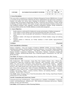 Database Management Systems (DBMS) Course Syllabus - SQL & NoSQL