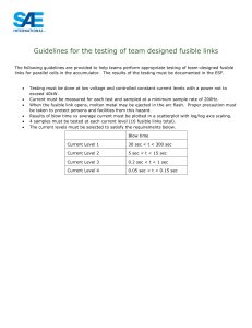 Guidelines for Testing Team-Designed Fusible Links in Accumulators