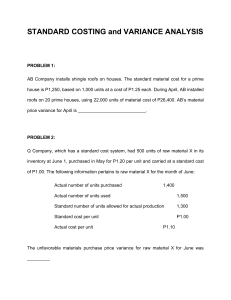 Standard Costing & Variance Analysis: Accounting Problems & Solutions