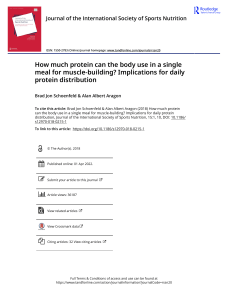 Protein Intake for Muscle Building: Per-Meal Distribution & Anabolism
