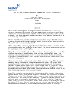White Residue on Printed Circuit Assemblies: Causes & Chemistry
