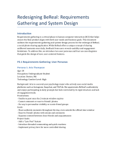 BeReal Redesign: Requirements Gathering & System Design (HCI)