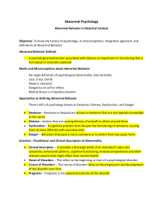 Abnormal Psychology: Defining & Understanding Abnormal Behavior