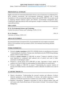 Environmental Professional Resume: EIA, SEA, Pollution Assessment