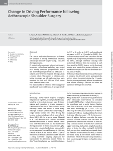 Driving Performance After Arthroscopic Shoulder Surgery: A Simulator Study